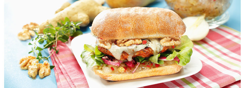 Burger di Gorgonzola con confettura di pere