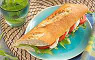 Baguette „Farmer“ con rucola, mozzarella e pomodoro