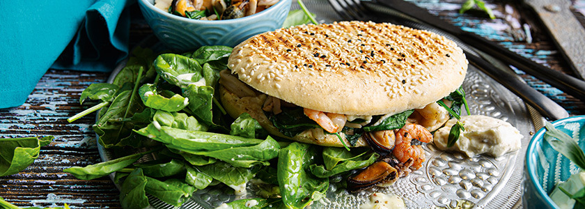 Panini con frutti di mare