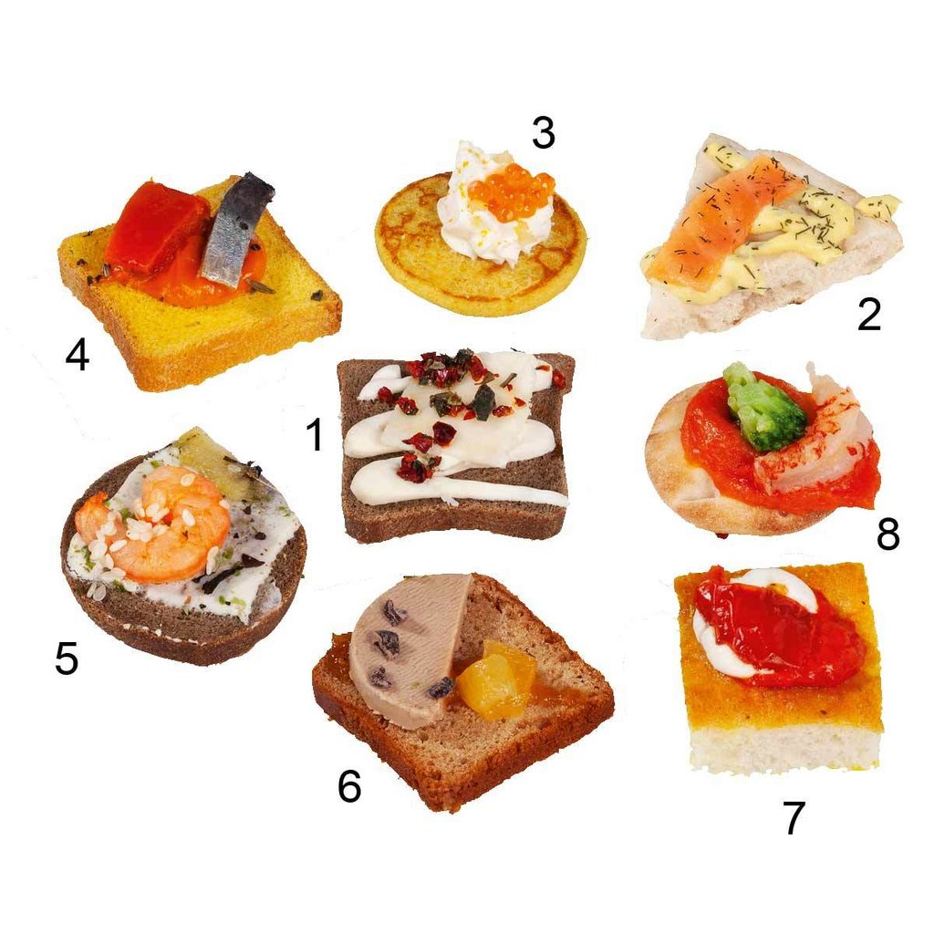 Tartine "Nuvelle Cuisine", 8 varietà