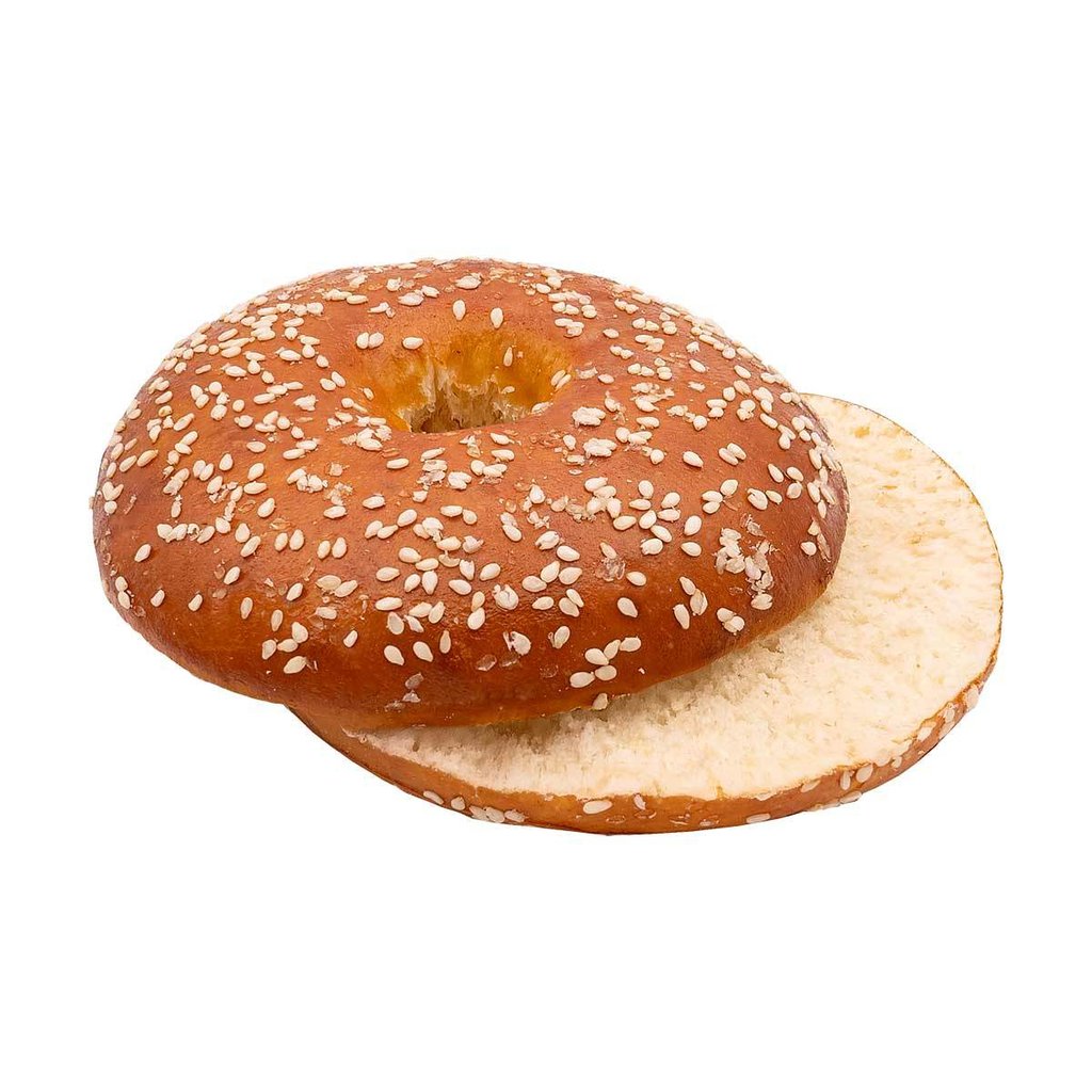 Bagel "Laugen" con sesamo, pretagliato