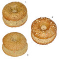 Assortimento di bagel 3 varietà, tagliati