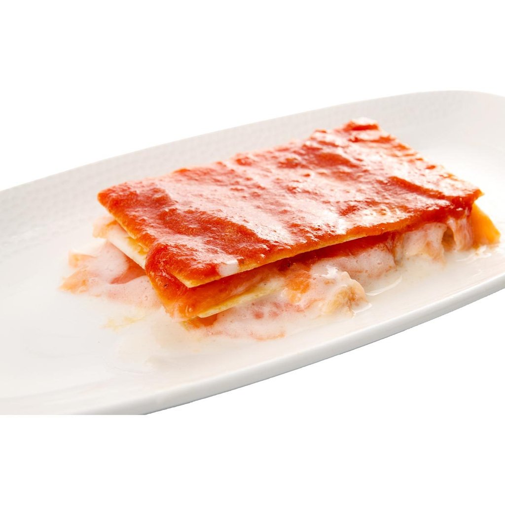 Piatto pronto "lasagne con salmone", senza glutine