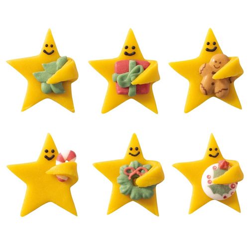 Stelle di marzapane con decorazione di zucchero