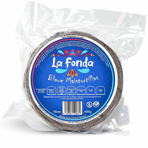 Tortilla blu di mais, Ø 15 cm, 500 g