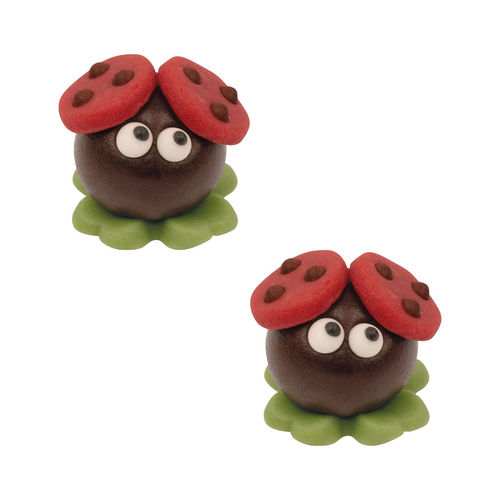 Coccinelle di marzapane in vaso