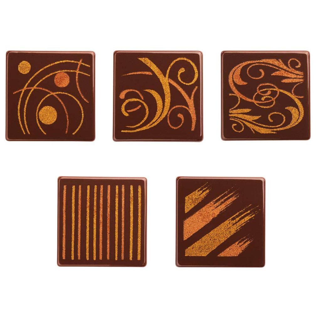 Decorazione di ciocc. "Quadrati", ciocc. fondente