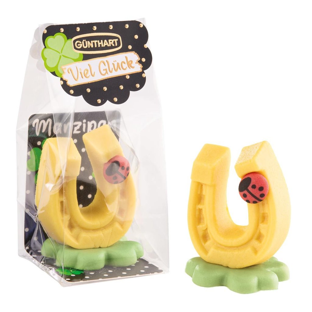 Portafortuna di marzapane con espositore