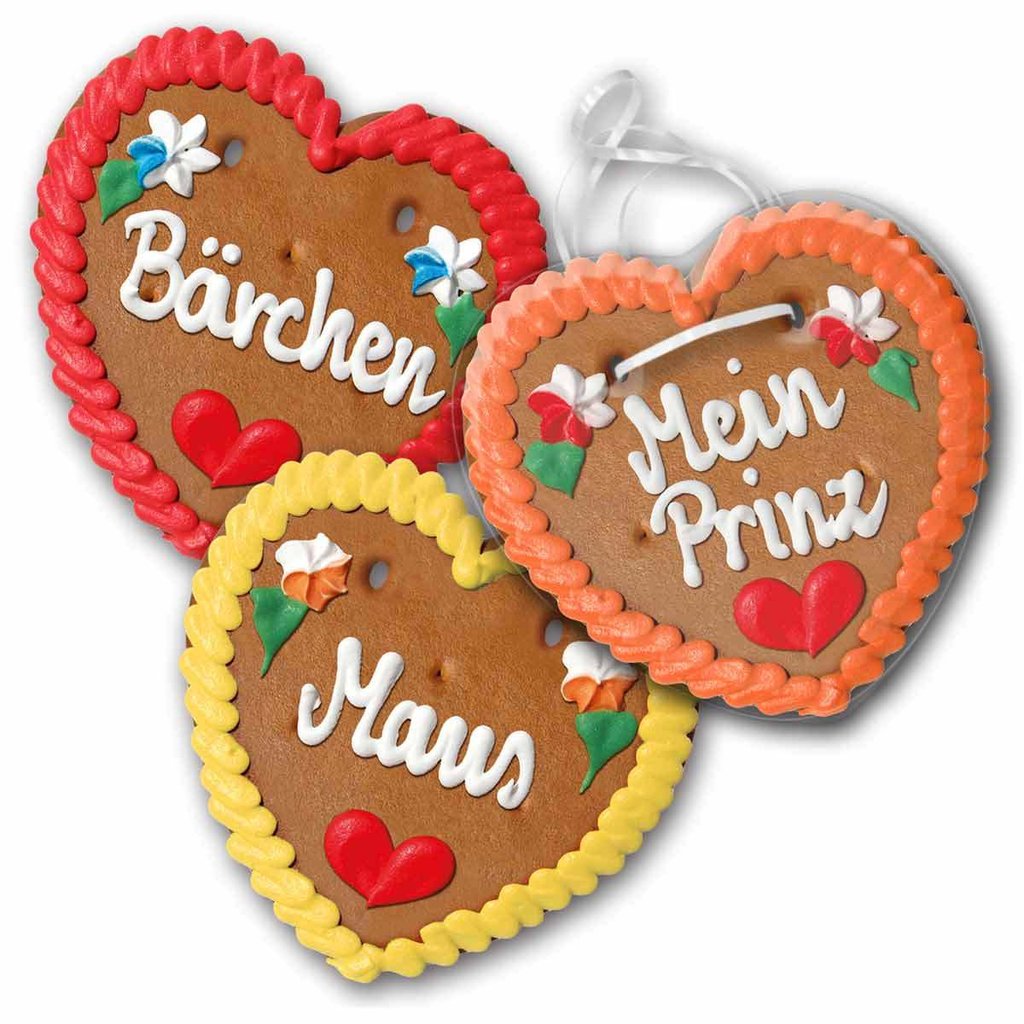 Cuore di pan pepato "colorato", 14 x 12 cm