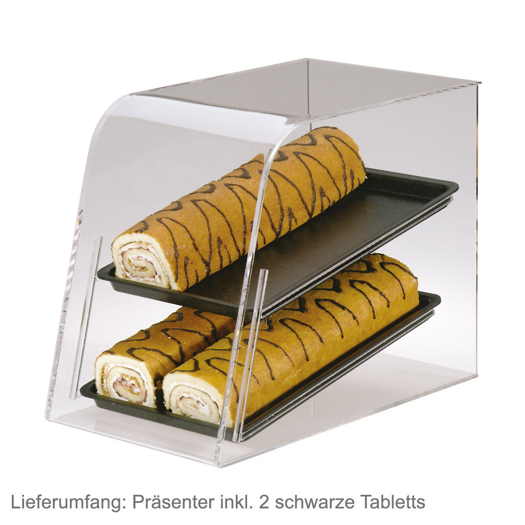 Espositore per merce, stretto, 2 ripiani