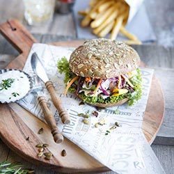 Burger alla zucca, già pronto, già tagliato
