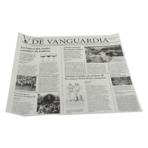 Carta "giornale Cocina de Vanguardia"